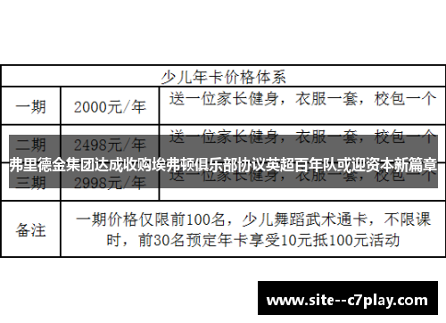 弗里德金集团达成收购埃弗顿俱乐部协议英超百年队或迎资本新篇章