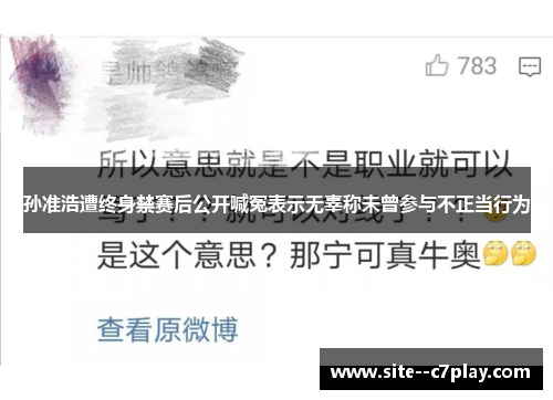 孙准浩遭终身禁赛后公开喊冤表示无辜称未曾参与不正当行为